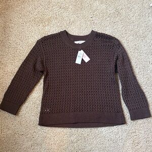 LOFT Chocolate Brown Crew Neck Sweater